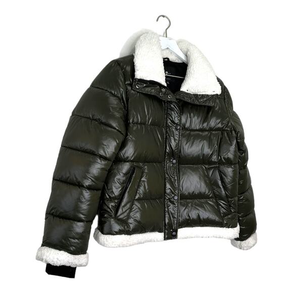 7 For All Mankind Green Thermal Puffer Coat Size Medium - Picture 9 of 10